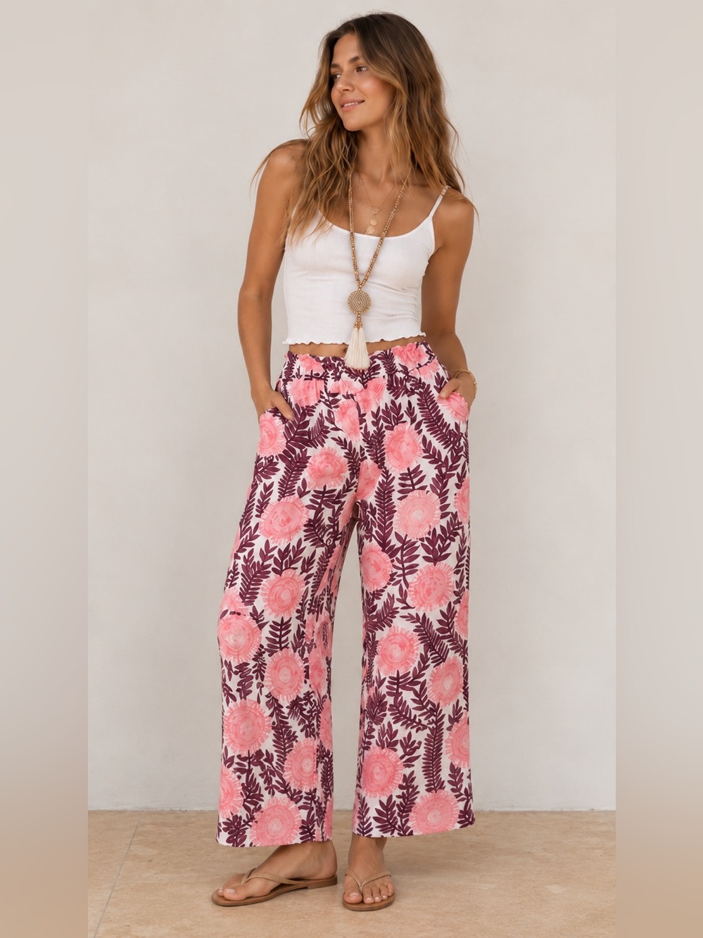 Anthropologie Cecilia Pettersson Floral Wide Leg Pants -M
